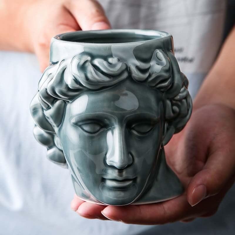 David's Head Ceramic Porcelain Mug