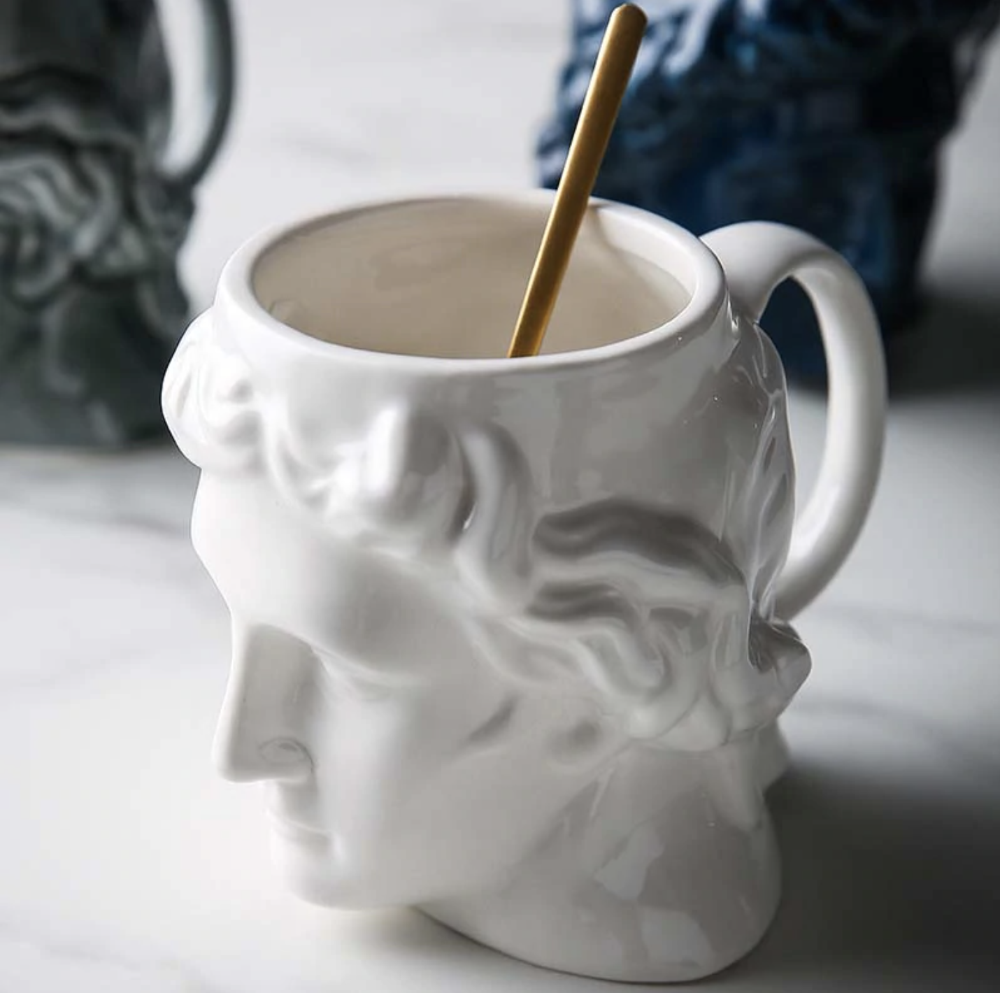 David's Head Ceramic Porcelain Mug