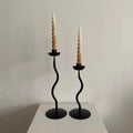 Deco Wave Iron Candle Holder