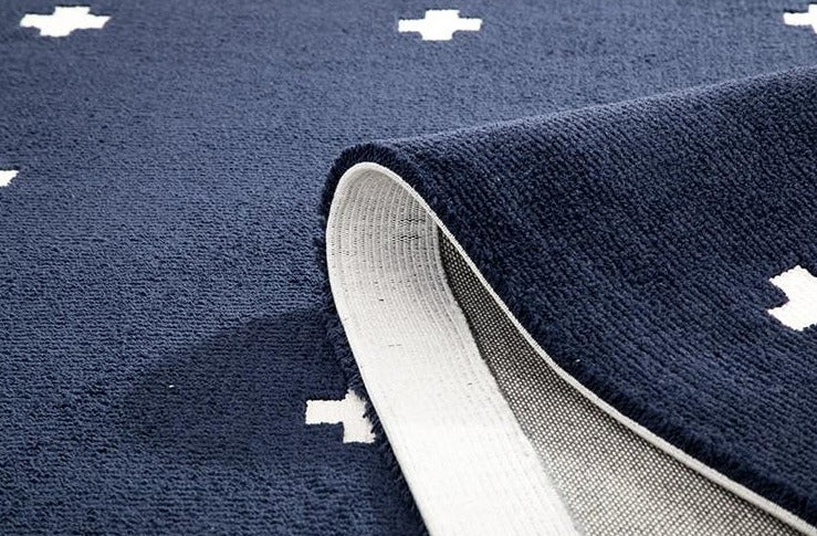 Deep Blue Patterned Area Rug