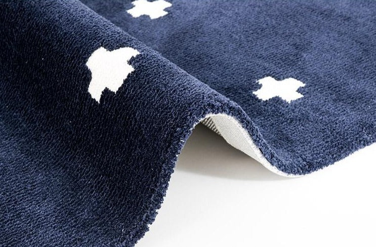 Deep Blue Patterned Area Rug