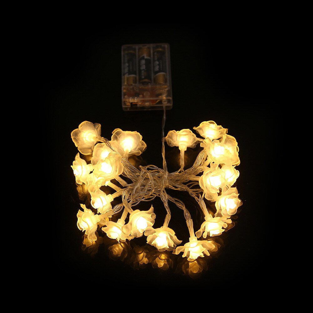 Deluxe Rose Flower LED String Lights Froasted