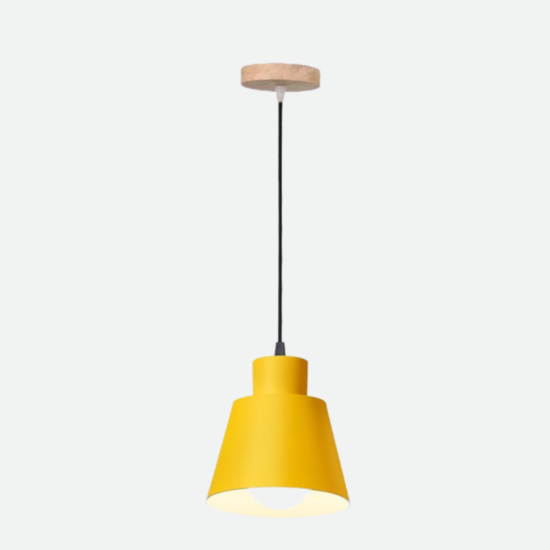 Devon Pendant Cone Lamp Yellow