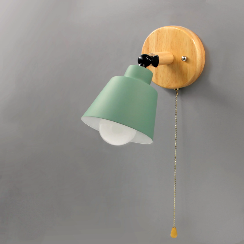 Devon Wall Sconce with Pull Chain Switch Green
