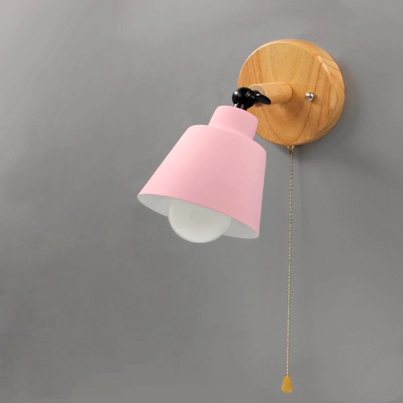 Devon Wall Sconce with Pull Chain Switch Light Pink
