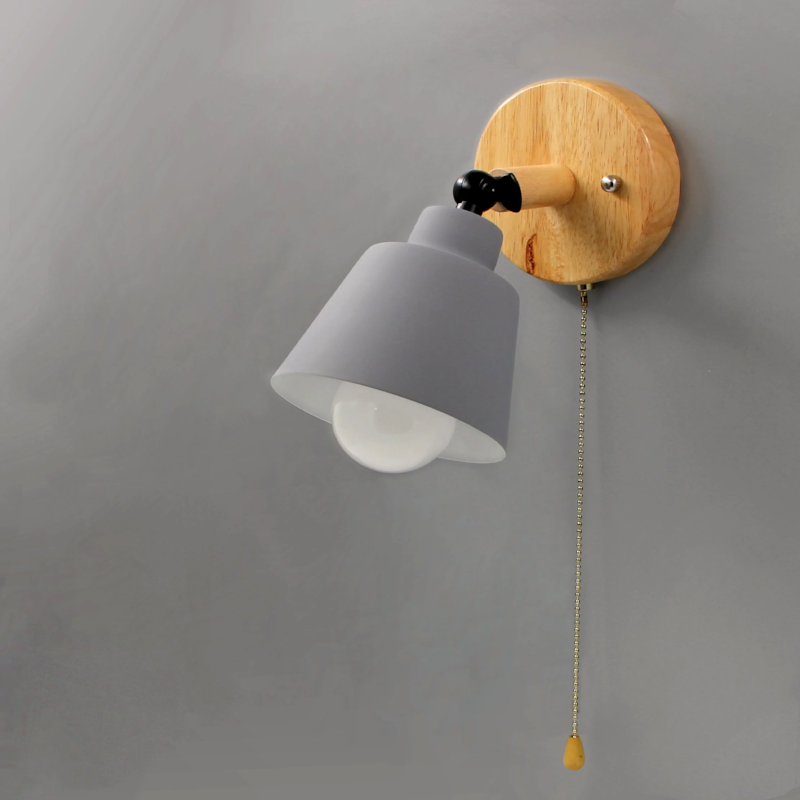 Devon Wall Sconce with Pull Chain Switch Grey