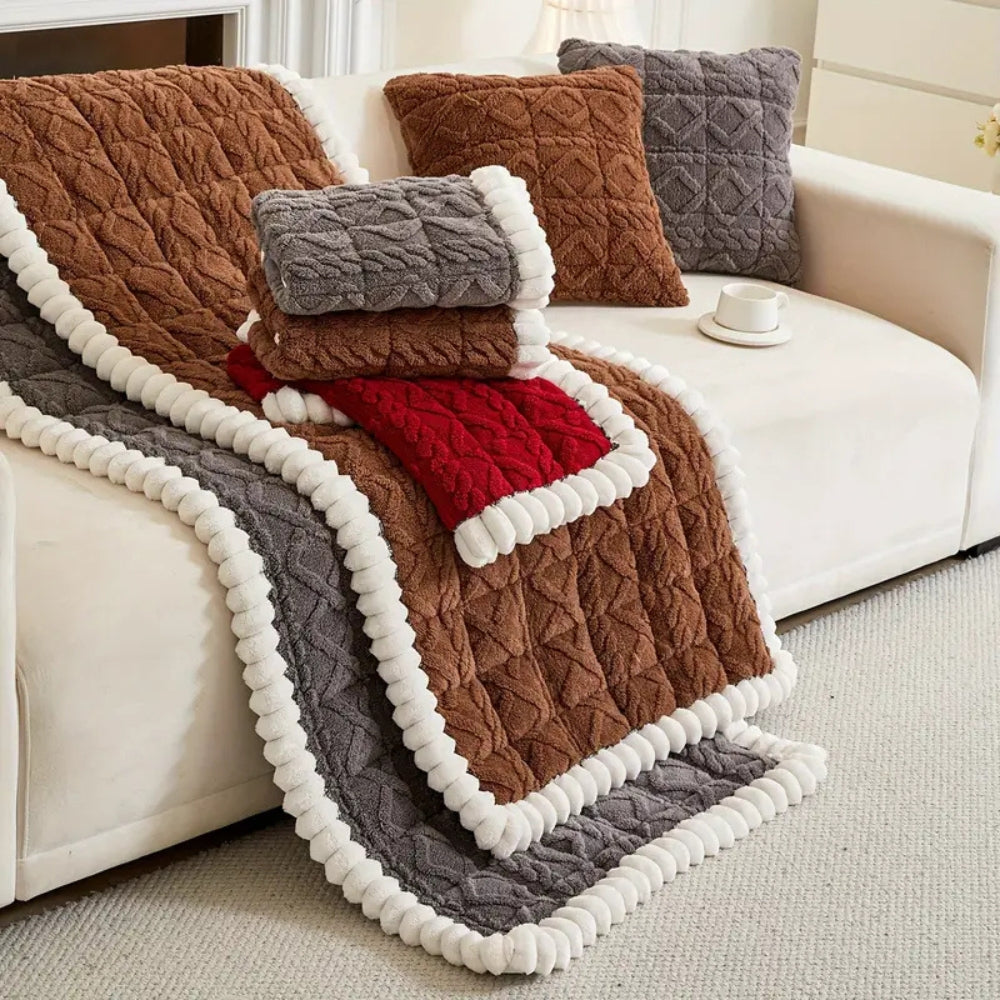 Snuggle Sherpa Plush Sofa Protector Cover