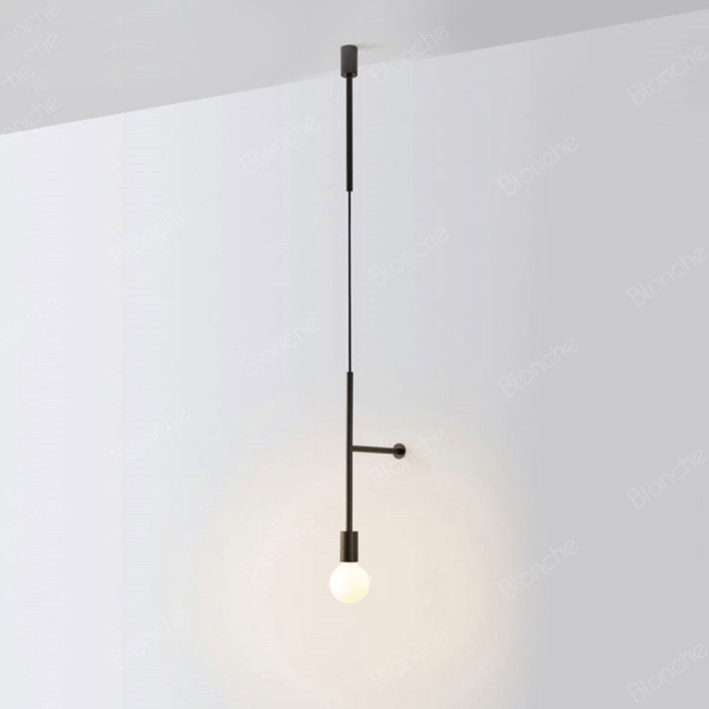 Dian Glass & Metal Wall Light Black Long