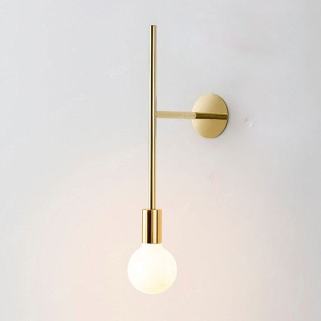 Dian Glass & Metal Wall Light Gold Short