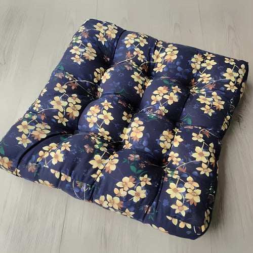 Bohemian Square Cushion Seat Pad Floral Night