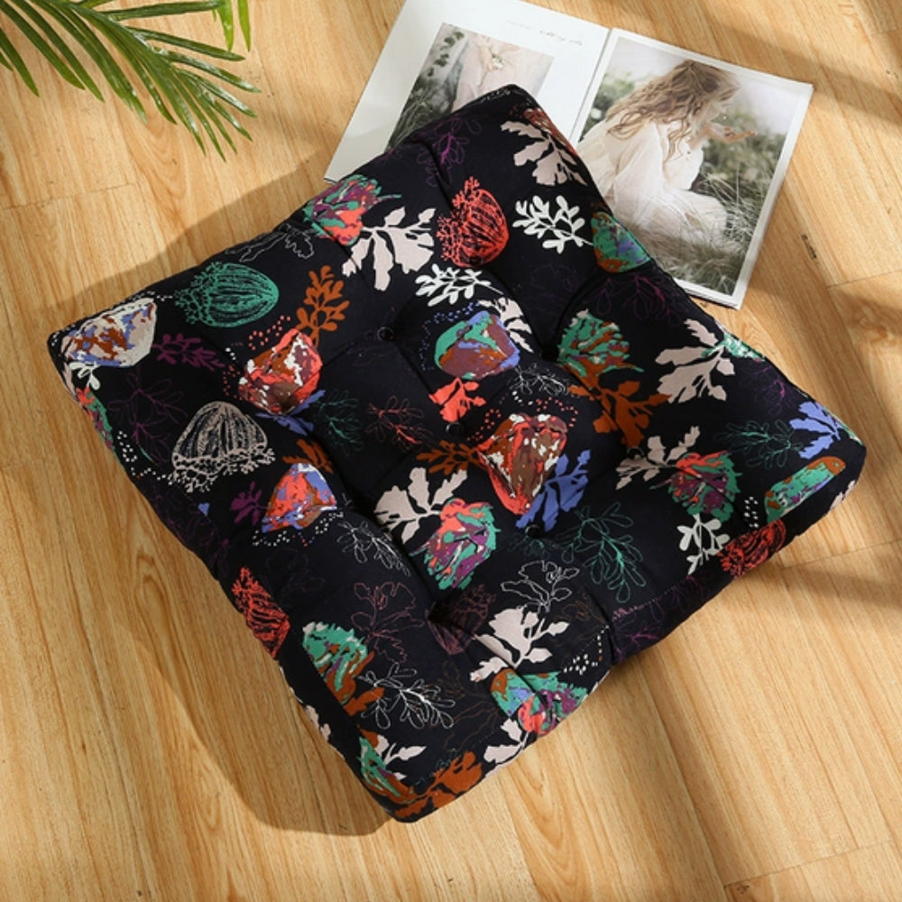 Bohemian Square Cushion Seat Pad Botanic Pop