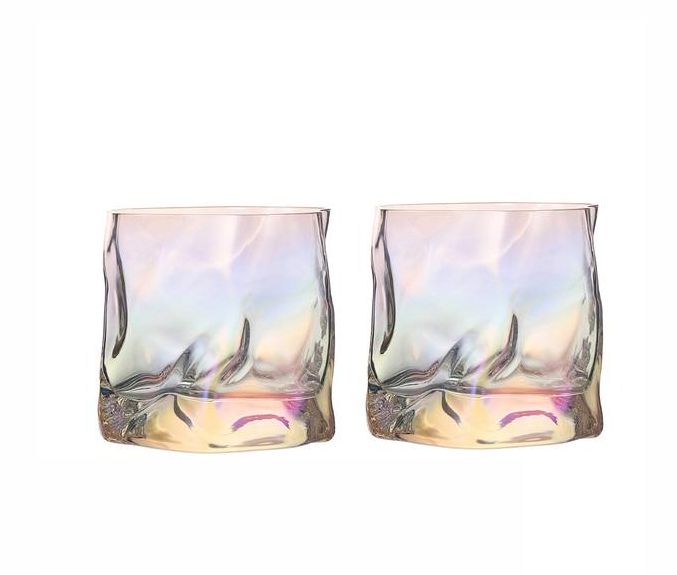 Distort Texture Whisky Glass Set Rainbow