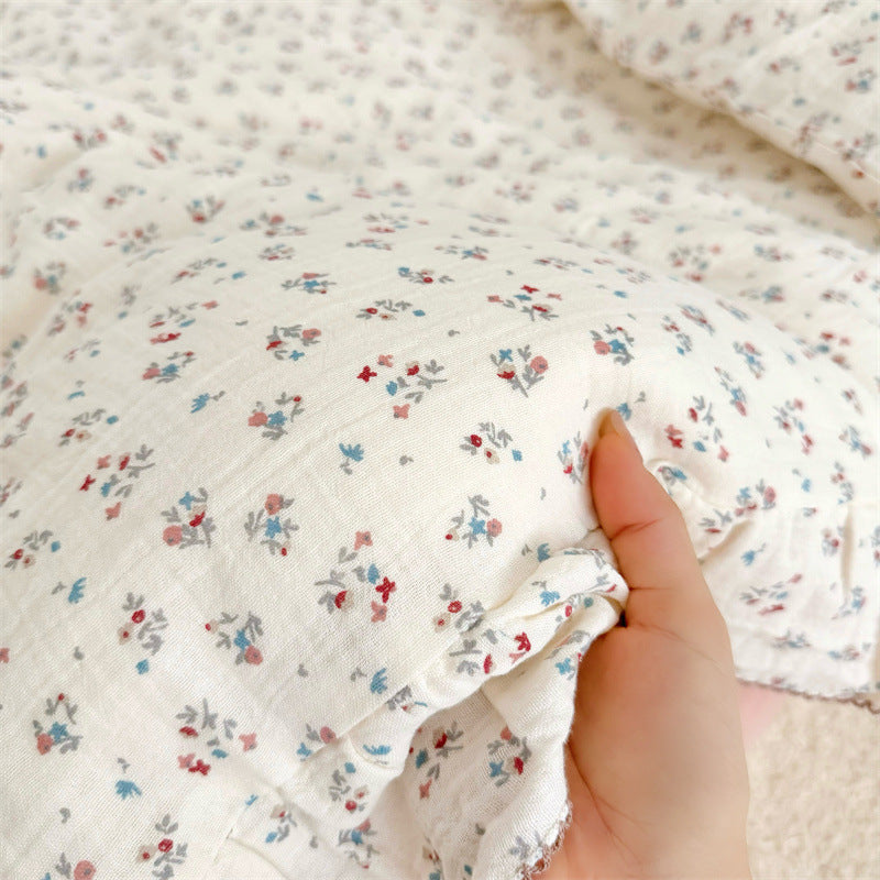 Cotton Gauze Duvet Cover Set – Ditsy Floral with Ruffles
