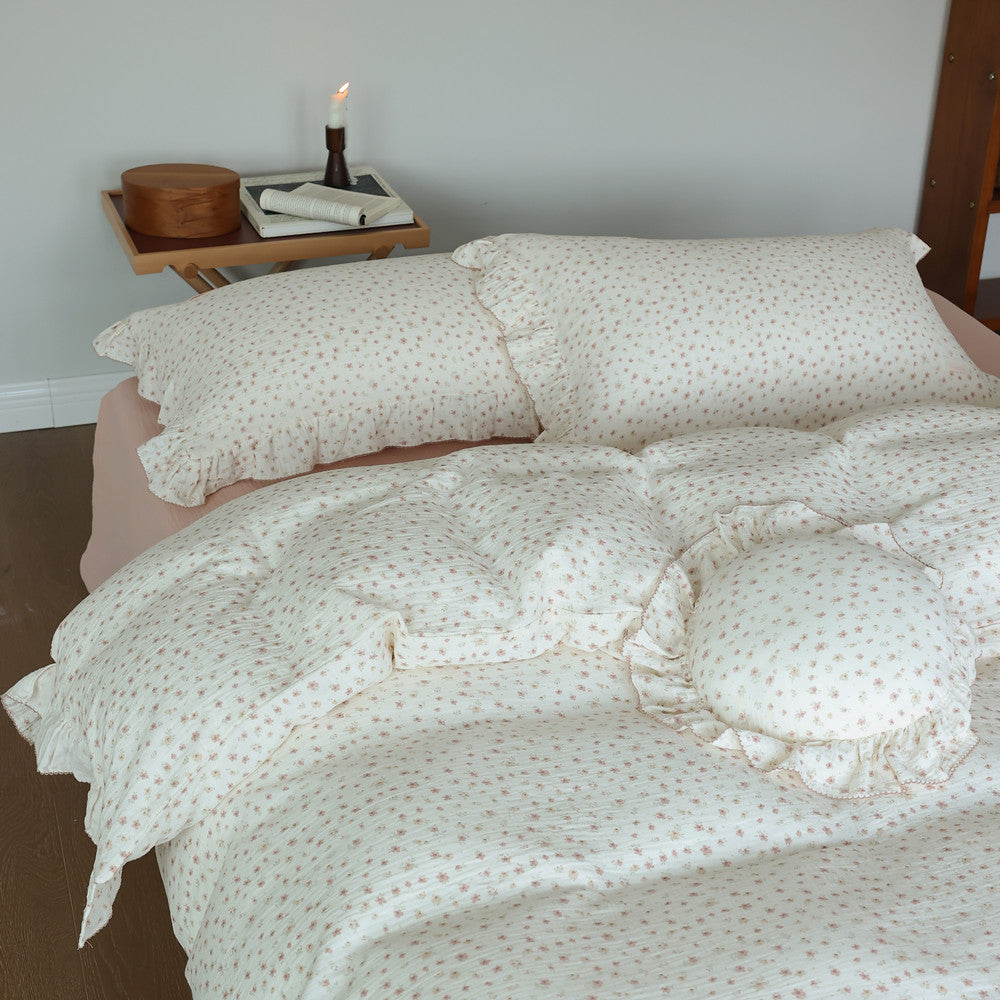 Ditsy Floral Duvet Cover Set – Ruffled Cotton Muslin