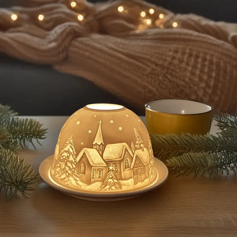 StarryDome™ - Porcelain Candle Holder Winter Glow