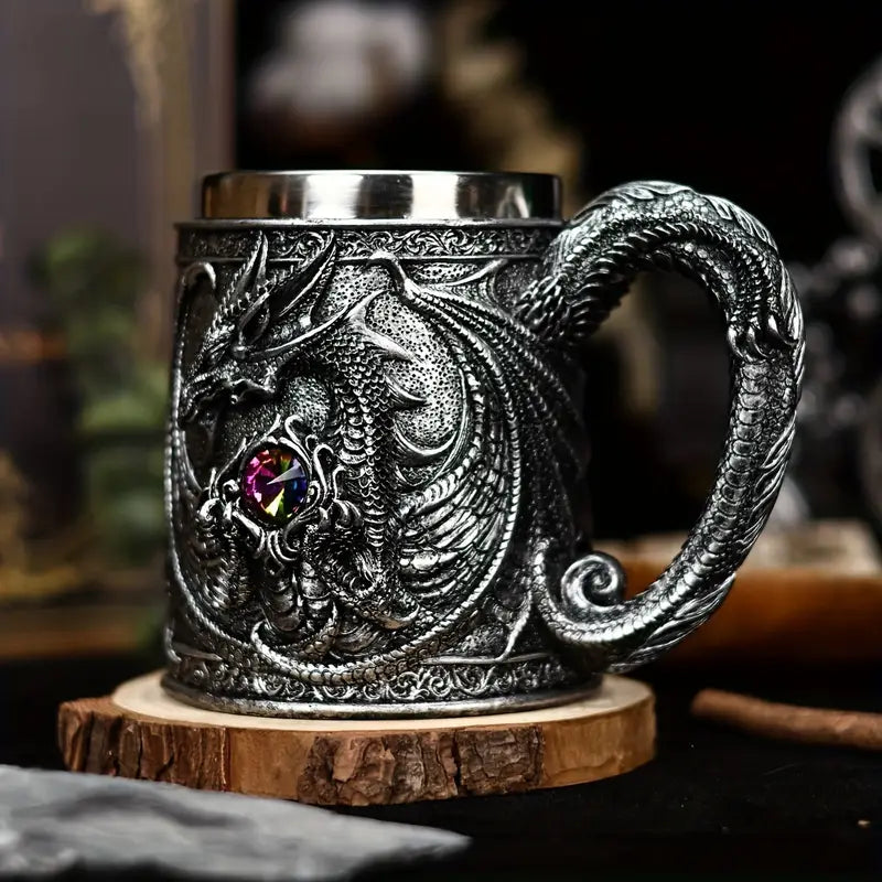DracoStein™ – The Dragon Mug IronFang Silver
