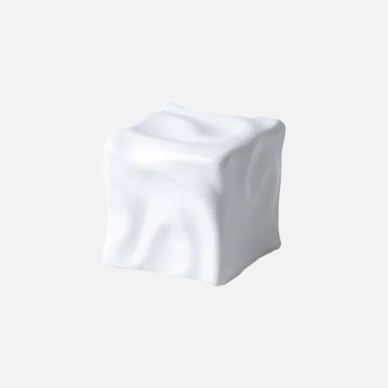 Draped Cube Ornament White Large