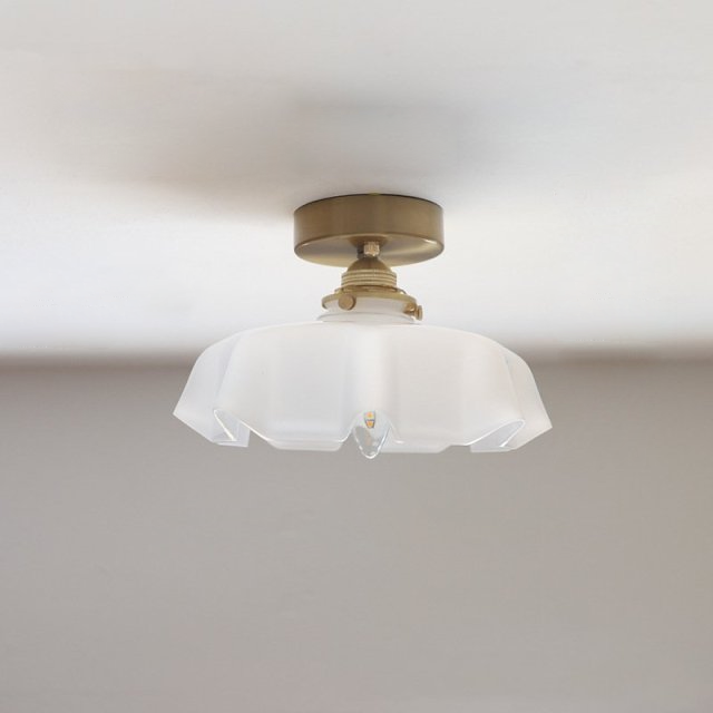 Draped Flower Retro Glass Ceiling & Pendant Light White Ceiling