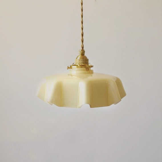 Draped Flower Retro Glass Ceiling & Pendant Light Cream Pendant