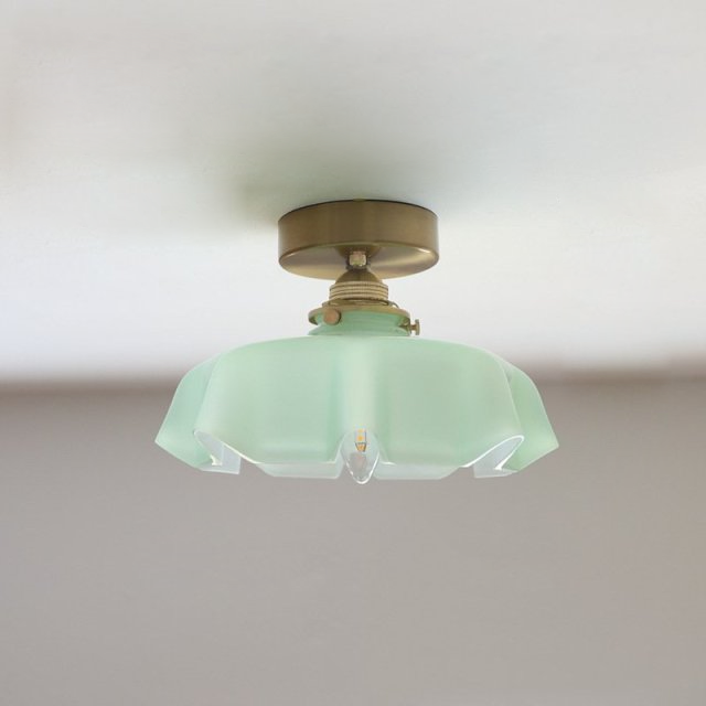 Draped Flower Retro Glass Ceiling & Pendant Light Jade Ceiling