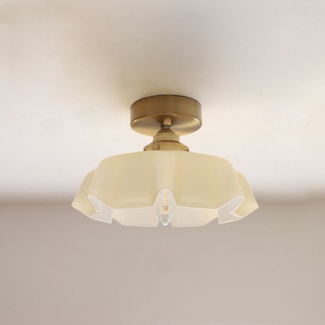 Draped Flower Retro Glass Ceiling & Pendant Light Cream Ceiling