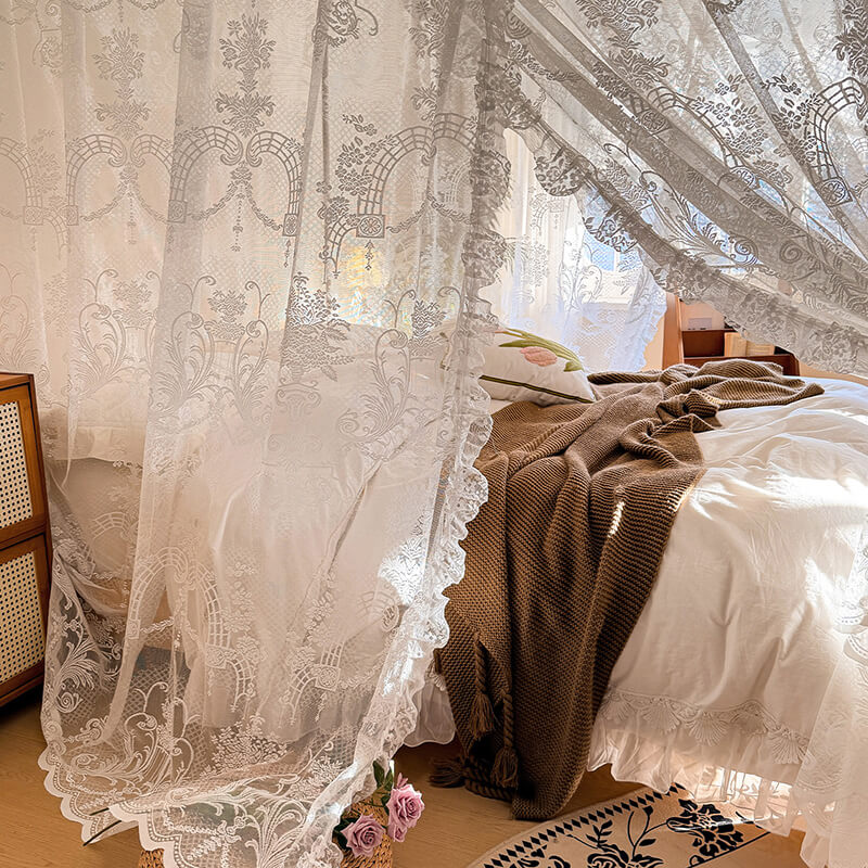 Dreamy Lace Bed Canopy – Soft Mosquito Net for Kids & Girls Rooms