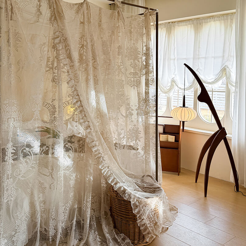 Dreamy Lace Bed Canopy – Soft Mosquito Net for Kids & Girls Rooms