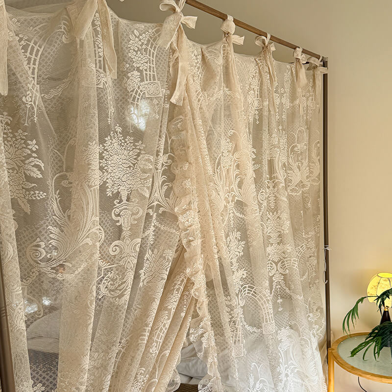Dreamy Lace Bed Canopy – Soft Mosquito Net for Kids & Girls Rooms