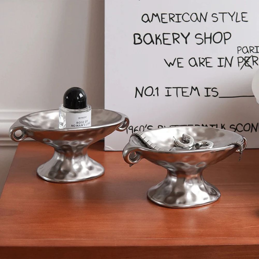 Dual-Ear Ceramic Oval Organizer