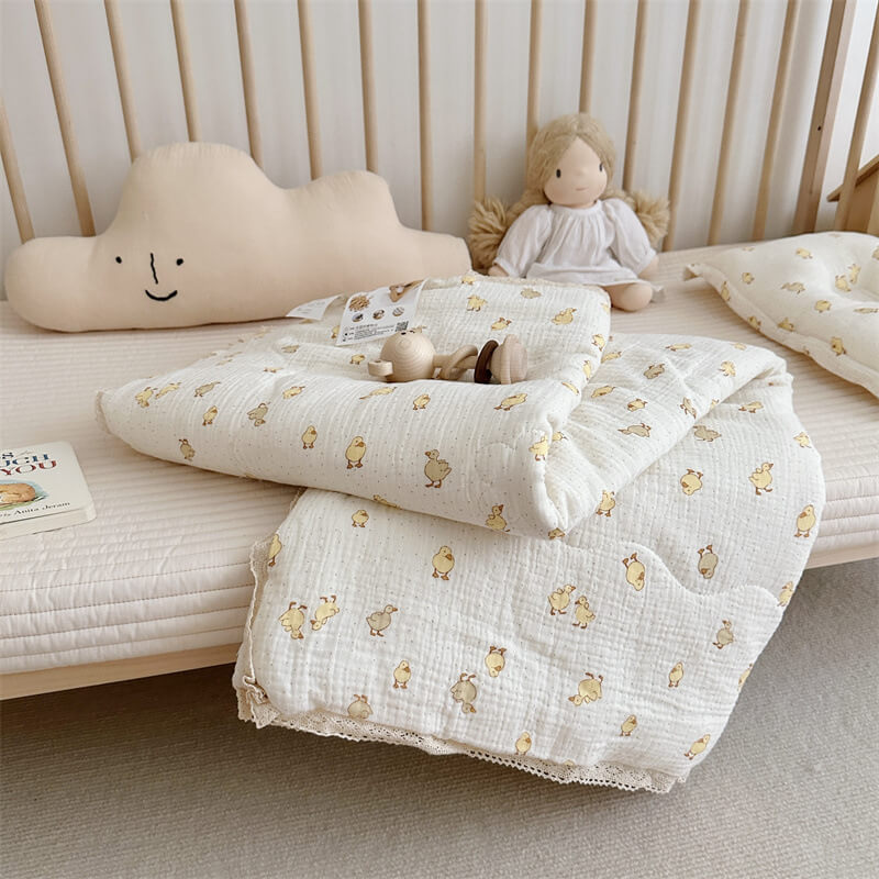 Duck Kids Comforter – Cotton Muslin with Lace Trim