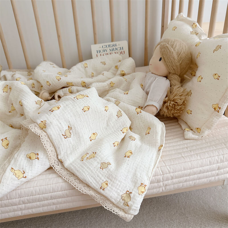 Duck Kids Comforter – Cotton Muslin with Lace Trim