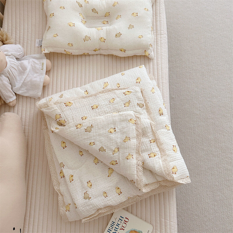 Duck Kids Comforter – Cotton Muslin with Lace Trim