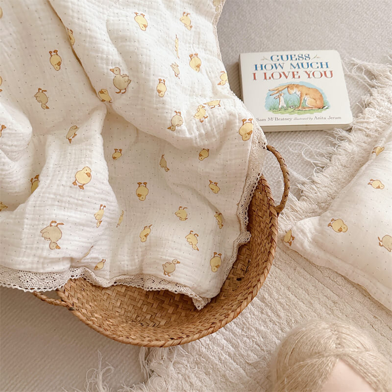 Duck Kids Comforter – Cotton Muslin with Lace Trim