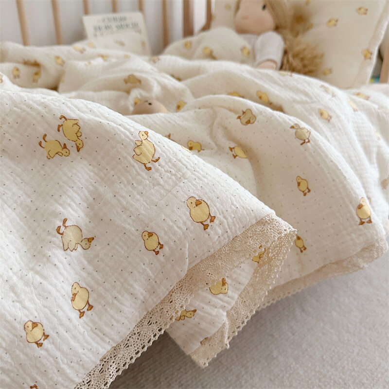 Duck Kids Comforter – Cotton Muslin with Lace Trim