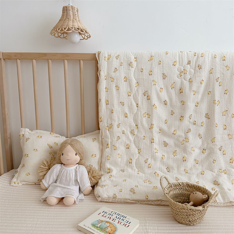 Duck Kids Comforter – Cotton Muslin with Lace Trim