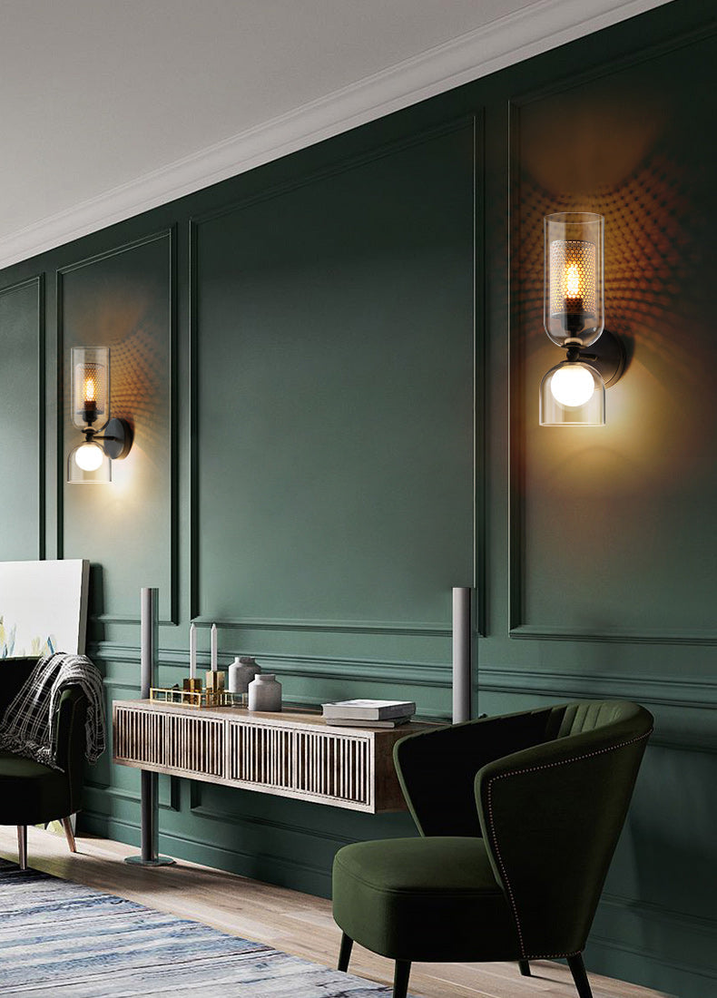 Duo Honeycomb Double Head Glass Wall Lamp