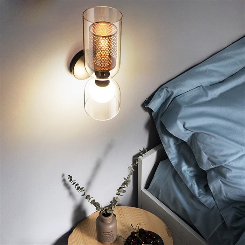 Duo Honeycomb Double Head Glass Wall Lamp