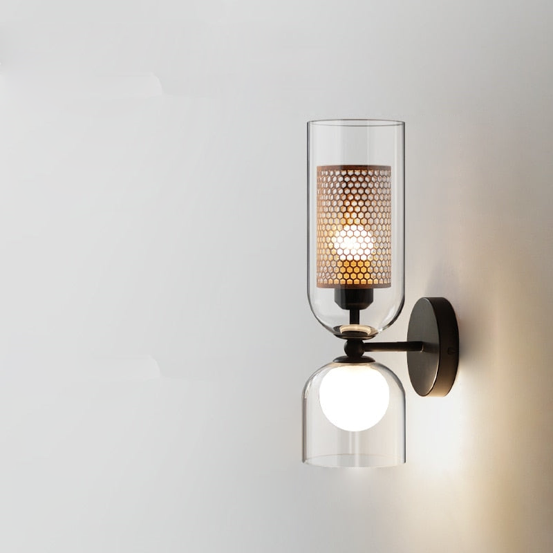 Duo Honeycomb Double Head Glass Wall Lamp