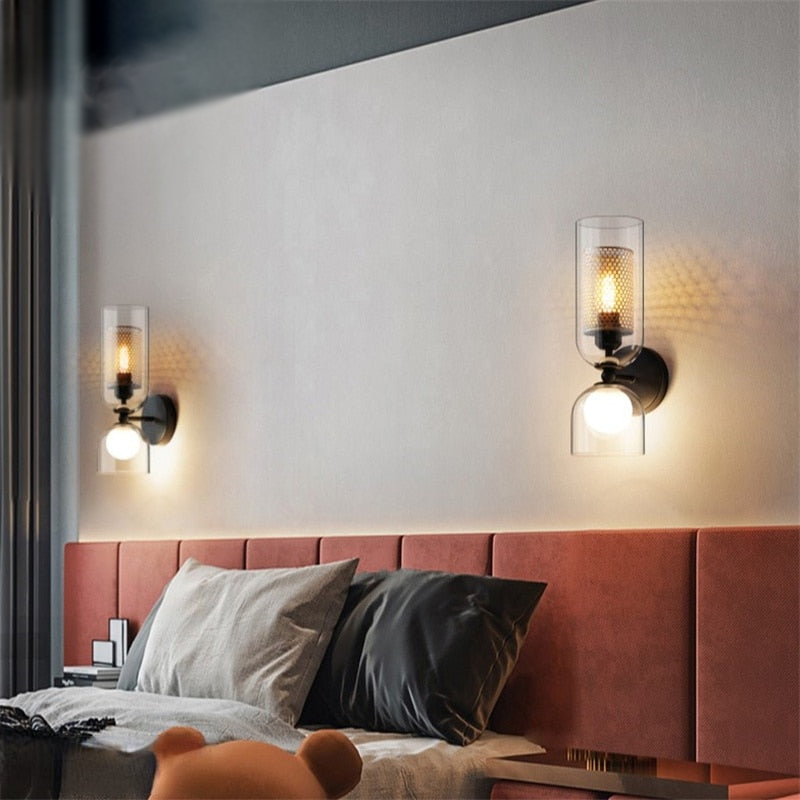 Duo Honeycomb Double Head Glass Wall Lamp