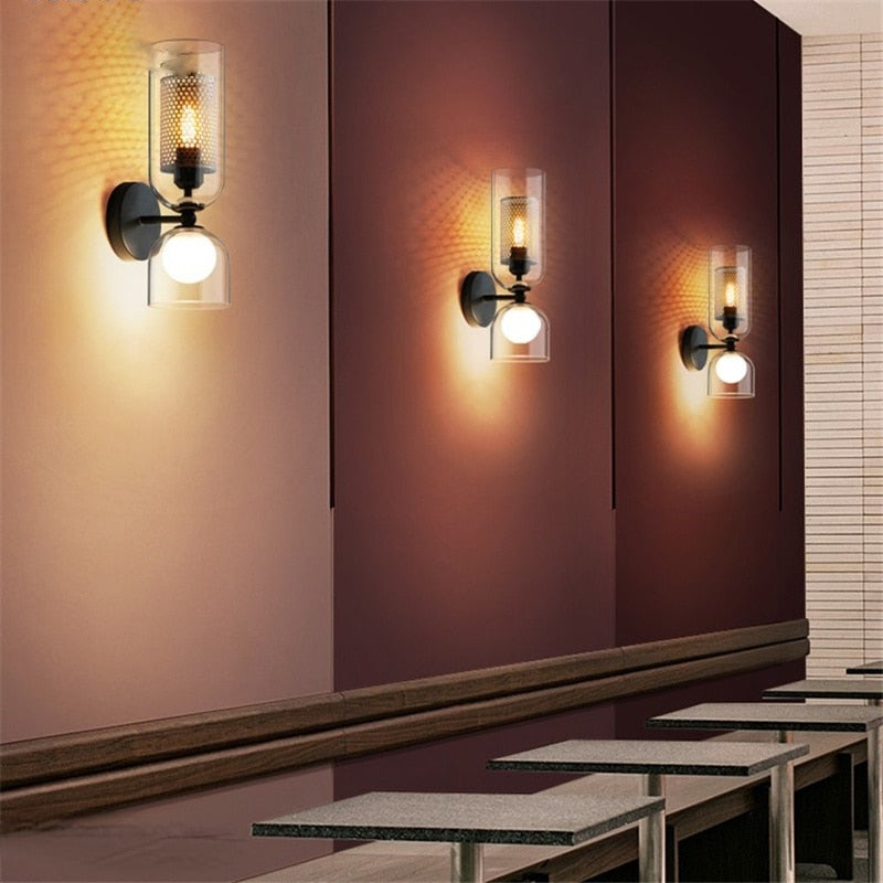 Duo Honeycomb Double Head Glass Wall Lamp