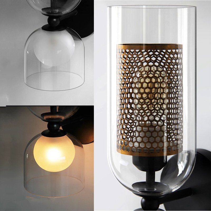 Duo Honeycomb Double Head Glass Wall Lamp