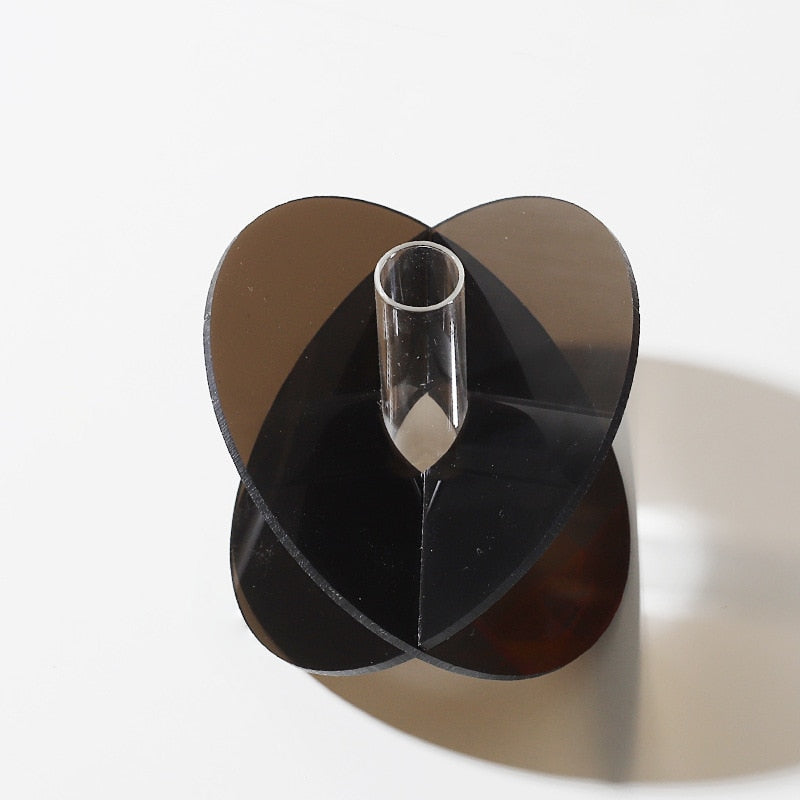 Duo Stem Acrylic Accent Vase Black