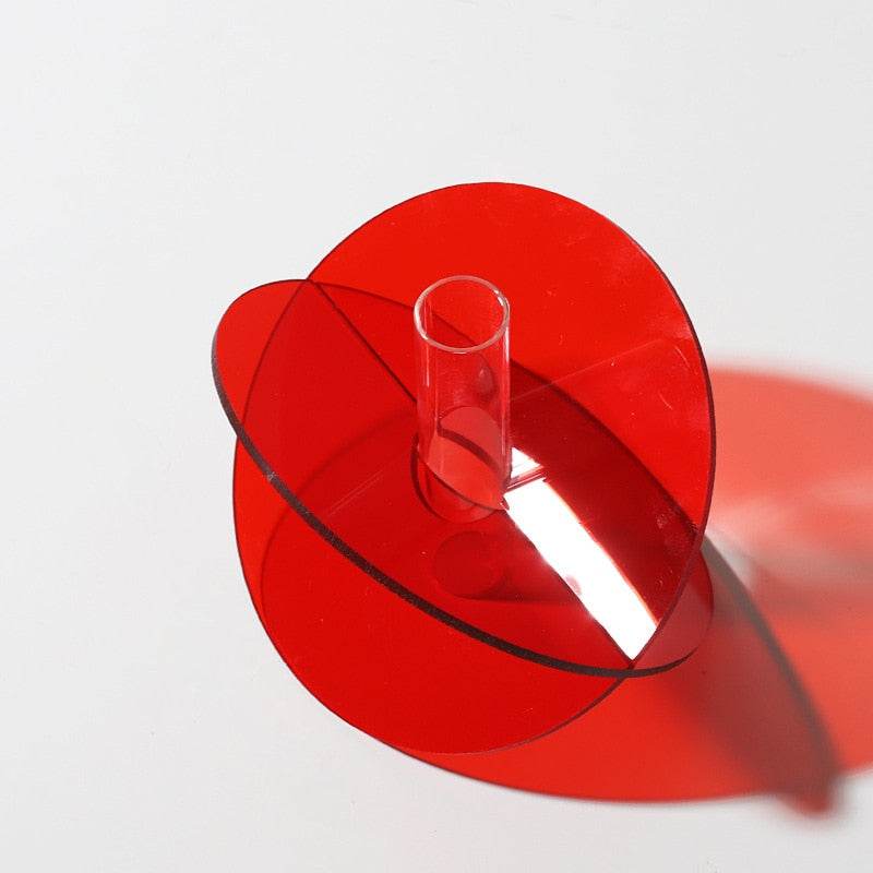 Duo Stem Acrylic Accent Vase Red