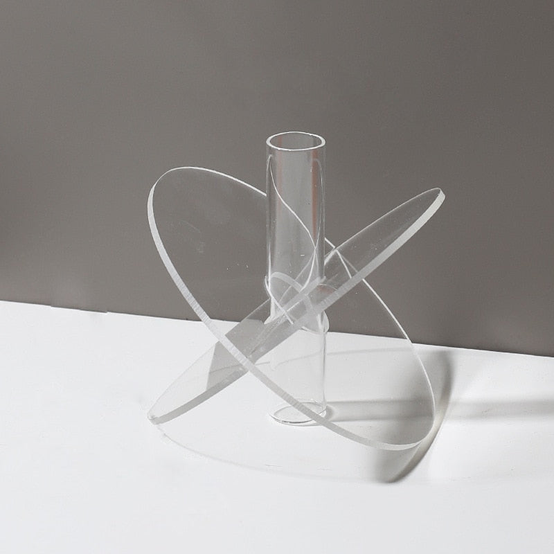 Duo Stem Acrylic Accent Vase Transparent