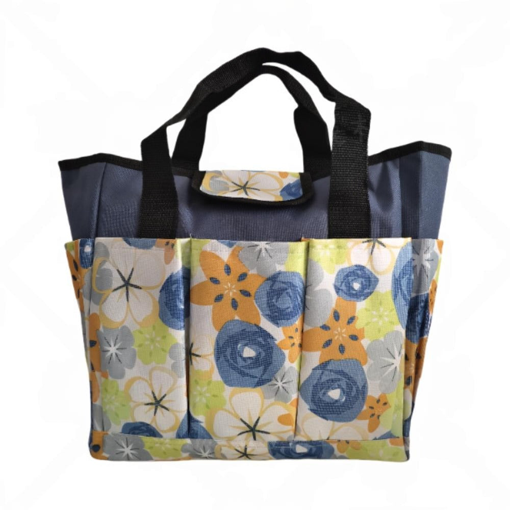 Durable Multi-Purpose Gardening Tool Storage Bag Navy Floral