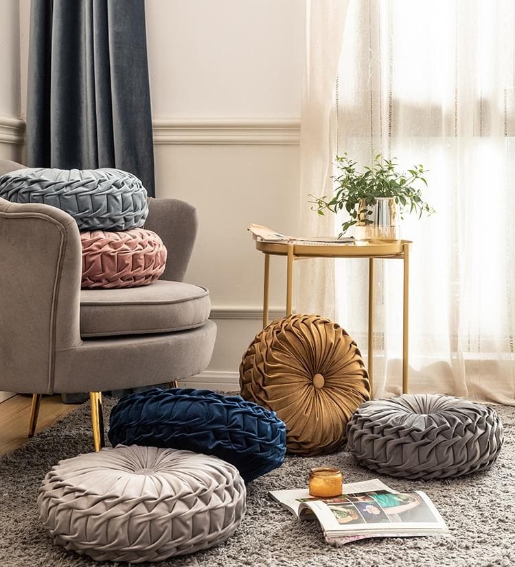 Desert Tones Pleated Velvet Pillows