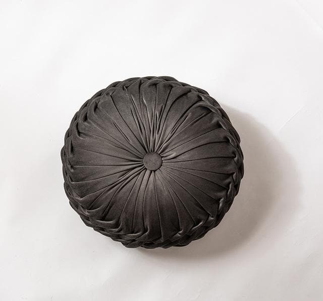 Desert Tones Pleated Velvet Pillows Dark Grey
