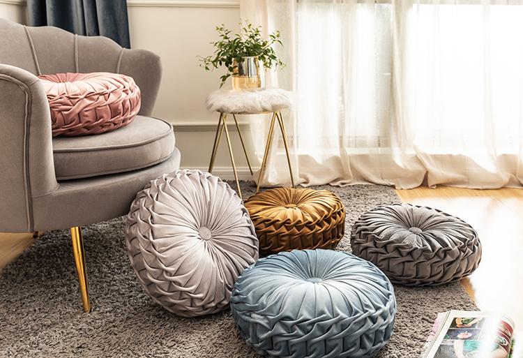Desert Tones Pleated Velvet Pillows