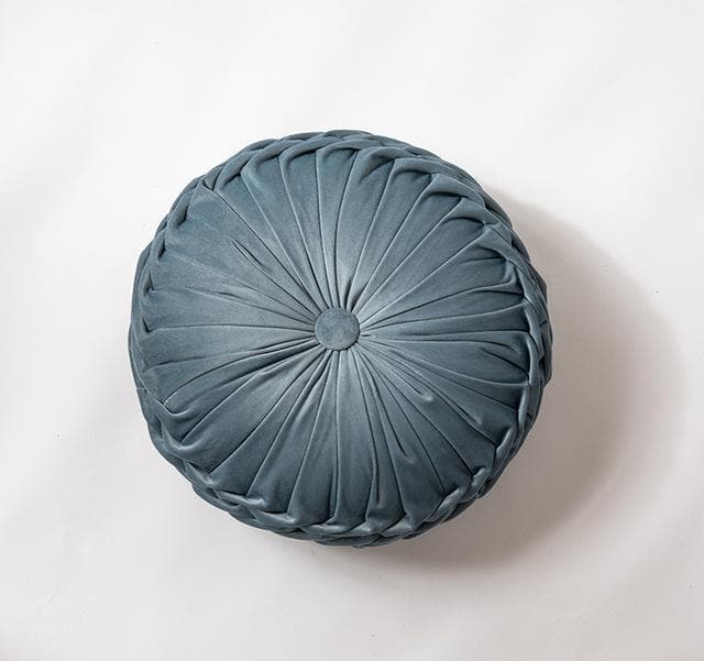 Desert Tones Pleated Velvet Pillows Fog blue