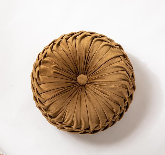 Desert Tones Pleated Velvet Pillows Ochre